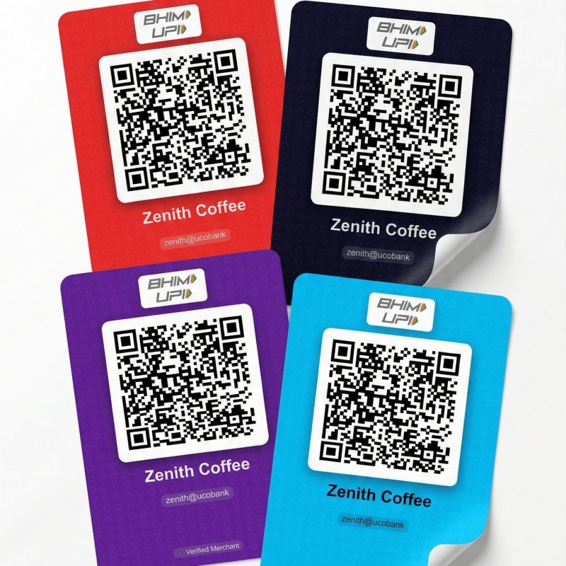 custom UPI QR code sticker pack waterproof India