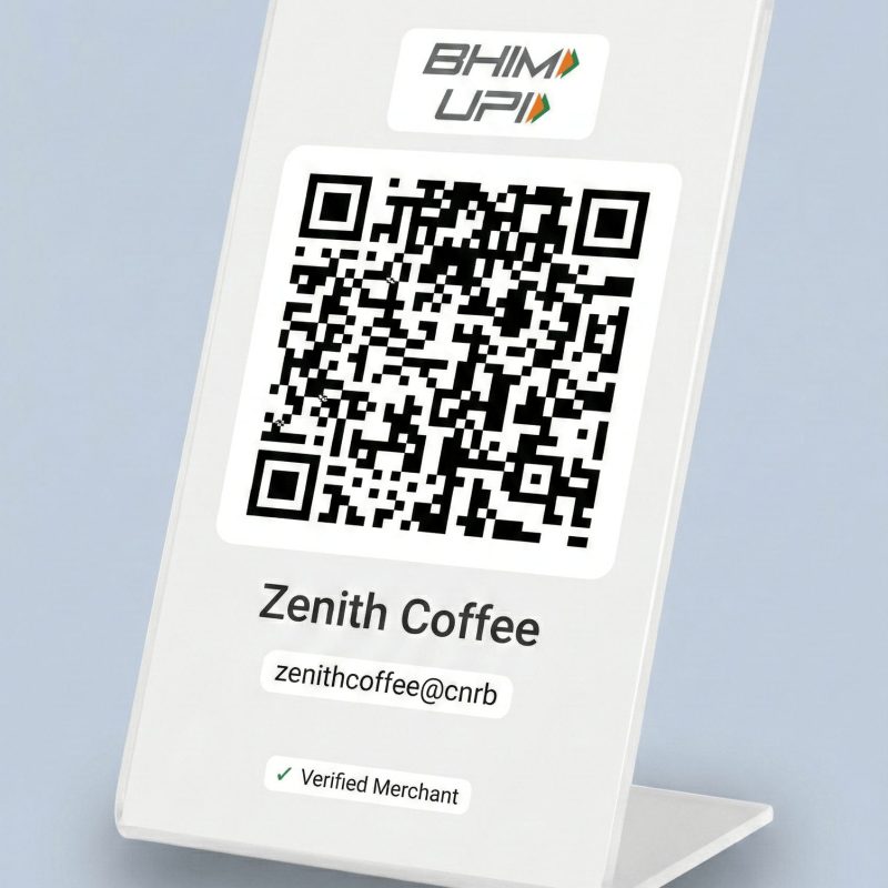 custom UPI QR code acrylic standee for shop counter India