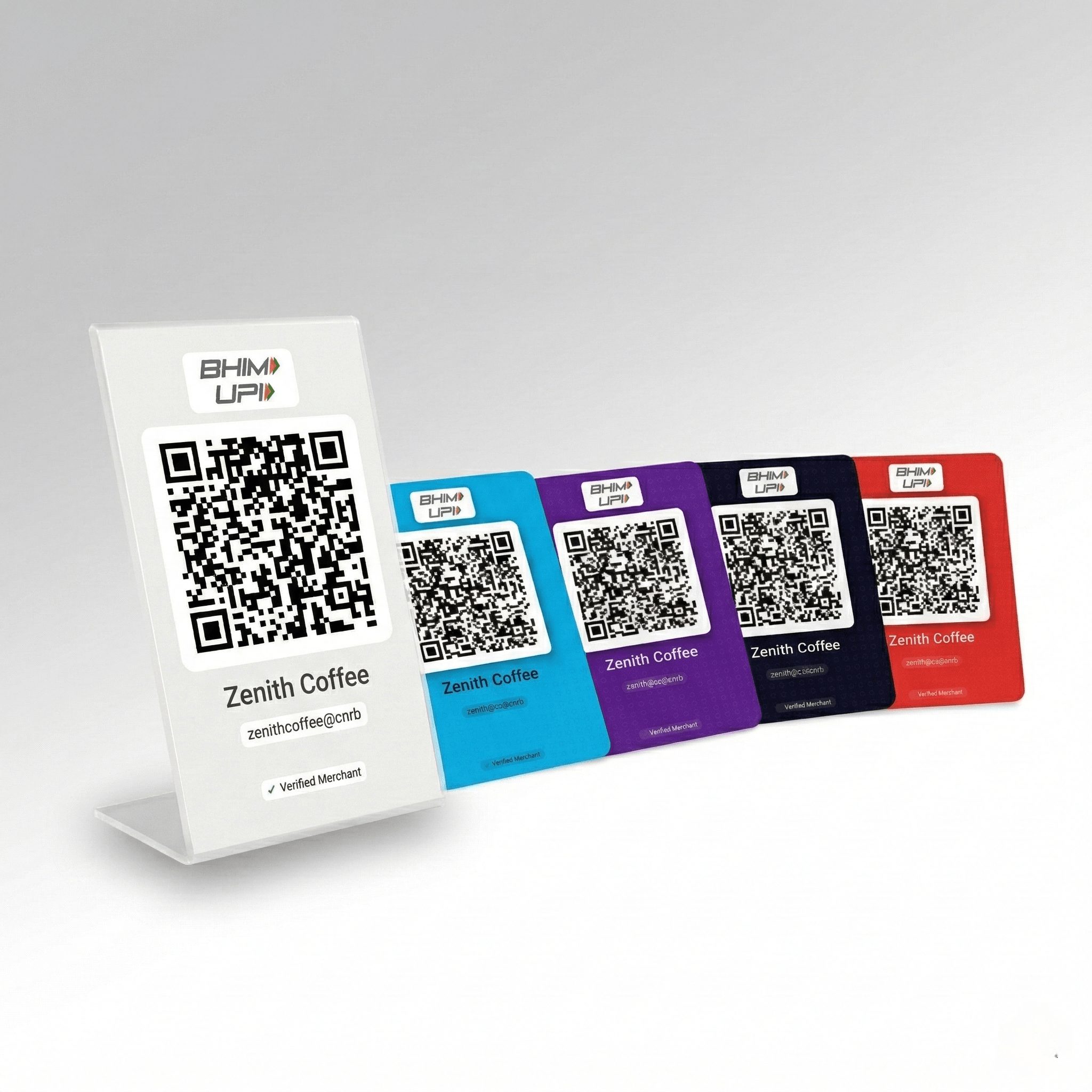 UPI QR sticker and standee combo pack PhonePe GPay Paytm